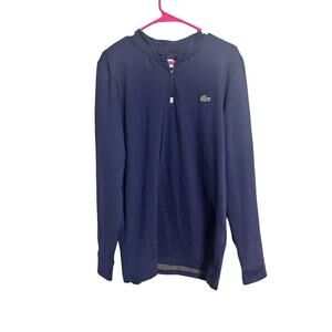Lacoste Sport Men's Navy Blue Quarter Zip Pullover Shirt Size XXL